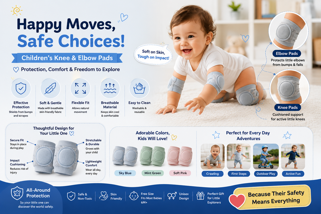 How to Wear Children's Knee and Elbow Pads for Comfortable Protection During Crawling, Playing and Sports
